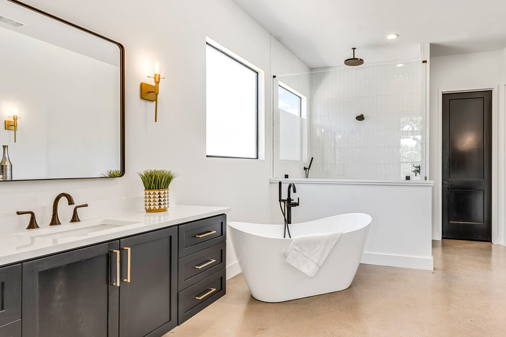 Walk-in tub and shower for accessible bathroom use in Riverbank, CA